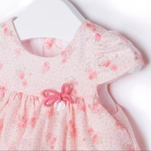 NWT Mayoral Coral Floral Print Tiered Cotton Dress